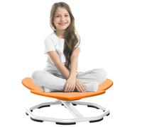 NeoKaleido Chaise pivotante sensorielle pour enfants avec siège d'équilibre en forme de pétale violet, chaise tournante d'intérieur pour enfants à partir de 3 ans, base en métal antidérapante (orange)