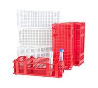 neoLab 6-2555 Support de tubes à essai en polypropylène pour échantillonnage de voiture, 32 capacités, 4 x 8 trous, 32 mm de diamètre, alésage de 25,5 mm de diamètre, bleu
