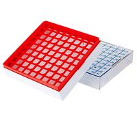Neolab 7-8032 Cryo Boîtes (PC) 81 lieux, 53 mm de hauteur, Lot de 4, Rouge