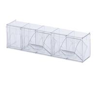 neoLab coffret basculant en polycarbonate transparent, lot de 5 bacs, largeur 600 mm, empilable et resistant aux rayures
