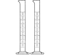 NeoLab E-1267 Measuring Cylinder, Tall pattern, Hex Foot, Class B Borosilicate Glass, 250 ml (Lot de 2)