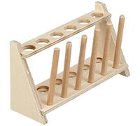 neoLab E-7054 Égouttoir à essai en bois avec 6 goupilles pour 6 verres Diamètre 20 mm