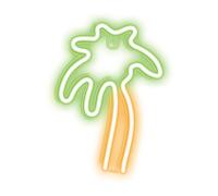 Neolia Néon LED PALME sur le mur - Décoration murale, lampe murale. Veilleuse Enseigne lumineuse Orange Vert