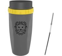 Neolid Twizz Mug de Voyage Anti-Déversement - Tasse à Café Avec Ouverture Pivotante et Paille Double Silicone (Lion Gris)