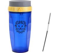 Neolid Twizz Mug de Voyage Non-Renversable avec Ouverture Pivotante et Paille Double Silicone (Lion Bleu)