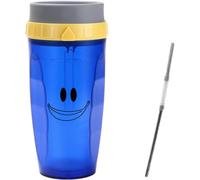 Neolid Twizz Travel Mug Avec Bouchon Serré, Double Silicone Paille (Face Bleue)