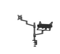 Support de bureau Neomounts DS20-425BL2 entièrement mobile - pour écrans 17-27" & ordinateurs portables 11,6-17,3" (inclinable, rotatif et pivotant), noir