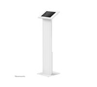 Neomounts FL15-750WH1 Support tablette sol 9.7-11" acier blanc, VESA 75x75mm, verrouillage antivol, gestion câbles, H: 1130mm, base vissée.