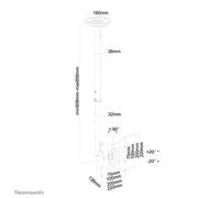 Support plafond pour écran LCD NEWSTAR FPMA-C060BLACK - Noir - 10""-40"" - Inclinable