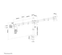 Neomounts FPMA-D550D3BLACK x3 Support de table pour écran 25,4 cm (10\ ) - 68,6 cm (27\ ) mobile, rotatif, inclinable noir