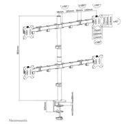 Neomounts FPMA-D550D4BLACK x4 Support de table pour écran 33,0 cm (13) - 81,3 cm (32) noir inclinable, rotatif, mobile G