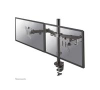 Neomounts FPMA-D550DBLACK Support Bureau Double Écran 10-32" VESA 75x75/100x100, Inclinaison 90°, Pivot 180°, Rotation 360°, Fixation Pince/Oeillet
