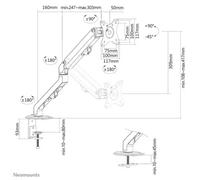 Neomounts FPMA-D650BLACK Support d'écran à fixer 17-27" - ressort hélicoïdal
