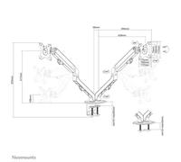 Neomounts FPMA-D650DBLACK Support d'écran à fixer 17-27" - ressort hélicoïdal