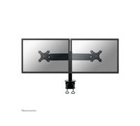 Neomounts FPMA-D700D Support Bureau Double Écran 19-30" VESA 75x75/100x100 Pince/Oeillet, Inclinaison 180°, Pivot 180°, Rotation 360°, Hauteur 42cm, Acier Noir