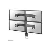 Neomounts FPMA-D700D4 - Kit de montage - pleine action - pour 4 écrans LCD - noir - Taille d'écran : 19"-30" - pinces montables, montrable sur bureau Noir G