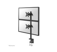 Neomounts FPMA-D700DV Support Bureau Double Écran 10-27" VESA 75x75/100x100 Pince/Oeillet, Inclinaison 180°, Pivot 180°, Rotation 360°, Hauteur 700mm