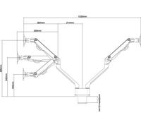 Neomounts FPMA-D750D - Kit de montage - Entièrement mobile - pour 2 écrans LCD - argent - Taille d'écran : 25.4-81.3 cm (10"-32")