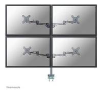 Neomounts Support de bureau FPMA-D935D4 – Kit 4 écrans 10-27" VESA 75x75/100x100 Pince Argent