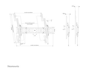 Neomounts Heavy duty TV wall mount, tiltable, for 55in-110in screens, 160 kg, Black