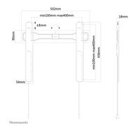 Support TV Mural - NEWSTAR - LED-W400BLACK - 32-55 pouces - Charge max 35kg - Noir