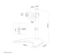 Neomounts NM-D335BLACK simple Support de table pour écran 25,4 cm (10\ ) - 76,2 cm (30\ ) inclinable, mobile noir
