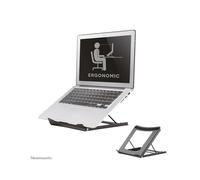 Neomounts NSLS075BLACK Support Laptop 10-16" Acier Noir, Inclinaison 10-60°, Charge Max. 5kg, Ajustable Largeur/Profondeur 0-255mm, Poids 620g