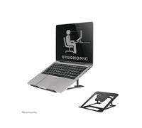 Neomounts NSLS085BLACK Support Laptop 10-17" Aluminium Noir, Pliable, 6 positions hauteur, Charge max 5kg, Inclinaison 0-36°, 223x235x124mm