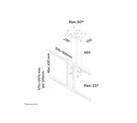 Neomounts PLASMA-C100BLACK Support de plafond pour écran 37-75" - h67-107 cm