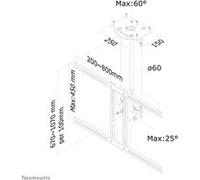 Neomounts PLASMA-C100 - Support - pleine action - pour écran plat - noir - Taille d'écran : 37"-75" - montable au plafond Noir G