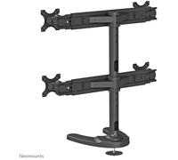 Neomounts Quad Desk Stand for four 19in-30in Screens, Tilt/Turn/Rotate, Height Adjustable, Black