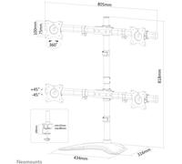 SUPPORT 4 MONITEURS DE BUREAU NOIR