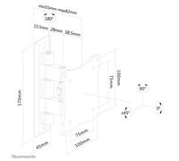 Support mural pour écran Neomounts FPMA-W810BLACK 25,4 cm (10\ ) - 68,6 cm (27\ ) inclinable, mobil