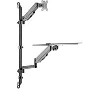 Neomounts WL90-325BL1 Support mural pour écran 1 Écran(s) 43,2 cm (17) - 81,3 cm (32) noir tablette pour clavier, réglable en hauteur, inclinable, mobile,