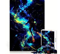 Neon Abyss︰ Plongeur en Mouvement Puzzle de 1000 pièces pour Adultes et Adolescents Jeu de réflexion Anti-Stress (38x52cm)
