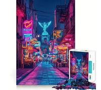 Neon Angel Alley, Mexique Puzzle de 1000 pièces pour Adultes Détente et Stimulation cérébrale Cadeau Exquis Bords précis (38x26cm)