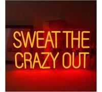 Néon Applique murale lumineuse néon « Transpirez à tout va » pour salle de pour sport ou club de fitness, 42 x 21,5 cm