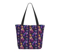 Neon Art Pitbull Sac fourre-tout pour femme, grand sac fourre-tout à bandoulière avec fermeture éclair, sac à main pour le travail et les voyages