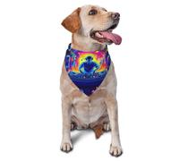 Neon Beat Écharpe triangulaire pour animaux de compagnie avec imprimé UV pour chiens et chats, bandana mignon réglable pour les séances photo