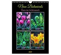 Neon Botanicals - Flora im Lichtrausch (Wandkalender 2027 DIN A4 hoch), CALVENDO Monatskalender: Erleben Sie eine Flora, die im pulsierenden Lichtrausch der Neonfarben erwacht.