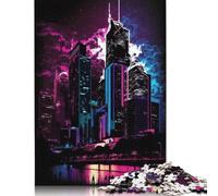 Neon Brisbane Skyline Puzzle 1000 Pièces Educa Jouet en Bois Jeu D'Intelligence Décoration Intérieure Jeu Éducatif Challenge Toy Adultes & Enfants des 14 Ans 1000pcs (38x26cm)