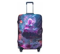 Neon Buddha - Housses de bagages de voyage avec motif paysage urbain - Housses de protection élastiques pour valises de 45 à 81 cm, Noir, X-large