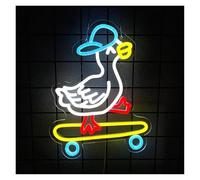 Néon Canards heureux portant des chapeaux Veilleuses à LED Canard de skateboard pour néons Utilisé 27cmх35cm