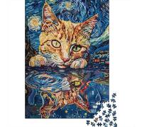 Neon Cat Reflection Puzzle 1000 Pièces, Cadeau Nouvel an, 52x38cm/1000pcs | Pour se détendre après Noël : ce puzzle 1000 pièces adulte offre une activité calme entre deux moments festifs.