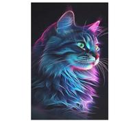 Neon Chat Dark Puzzles Adultes 1000 Pièces en Bois, Jouet De Puzzle De Défi De Cerveau pour des EnfFourmis, D’Intelligence 78×53cm