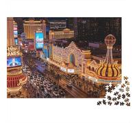 Neon Cityscape 1000 Pièces Puzzle Recyclable Paper Las Vegas Night Senior Puzzles Accessoires de Jeu de Soirée Idée de Cadeau Parfaite pour Femmes and Hommes Both 70x50cm/1000pcs