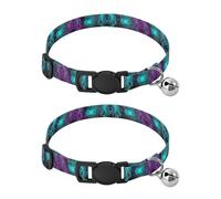 Neon Cosmic Lot de 2 colliers pour chaton avec clochette Longueur réglable 26,9 cm à 43,4 cm