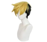 Neon costumes costumes cosplay perruques d'Hallowe Perruques courtes dorées et noires for Halloween Anime Party