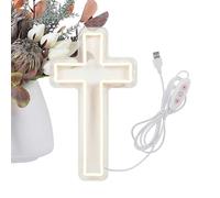 Neon Cross - Home Decoration Lamp, Lighted Christian Catholic Crucifix with Bright Led Glow, Homeowners Home Apartment, Living Room Bedroom Office, Gatherings Meditation Wedding for Spiritual Ambiance