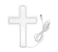 Neon Cross Light - Illumine les espaces avec une lueur douce, forme ambiante décorative, style moderne, système de bande LED économe en énergie et durable, corps en acrylique avec finition givrée, con